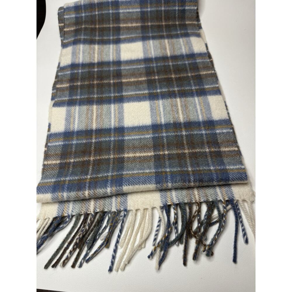 100% Cashmere Scarf Plaid Made In Scotland Unisex Adults Fringe Tie Rack London - Picture 6 of 6